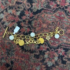 Monet Gold-Tone Sailor Ocean Charm Bracelet
